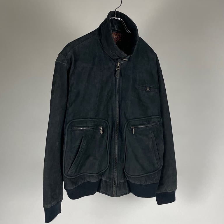 レザージャケット（Black suede leather jacket）