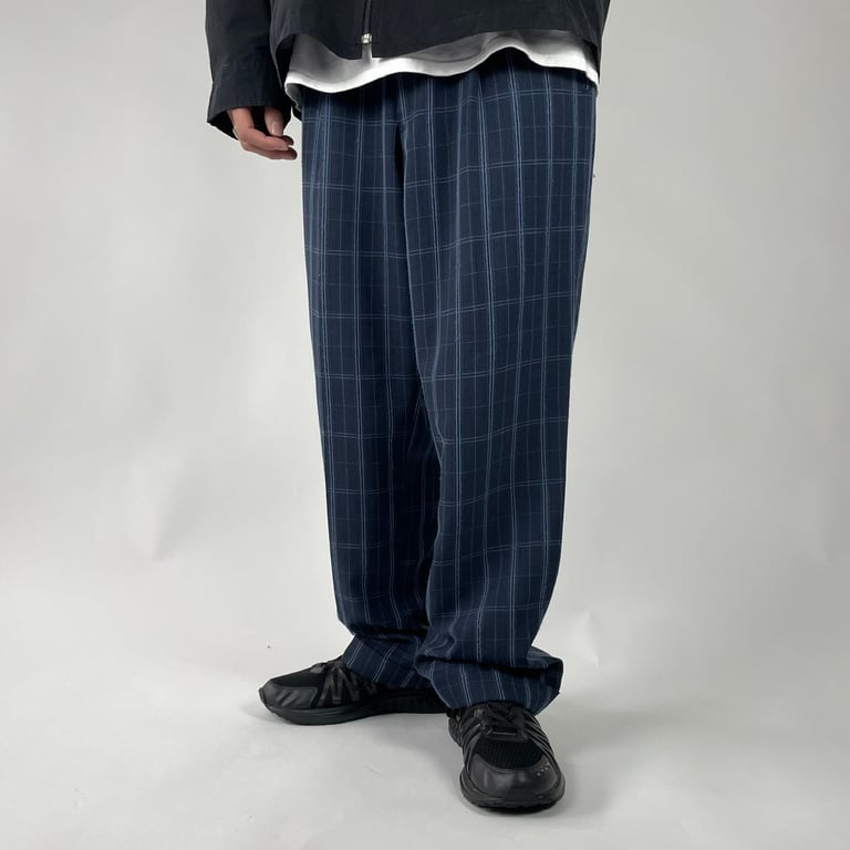 90年代 スラックス（90’s PRONTI plaid pattern tuck slacks）
