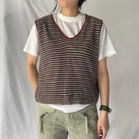 Striped knit vest