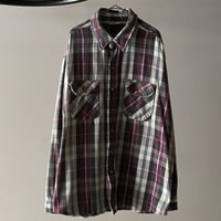 90s FIVE BROTHERS plaid pattern flannel shirt