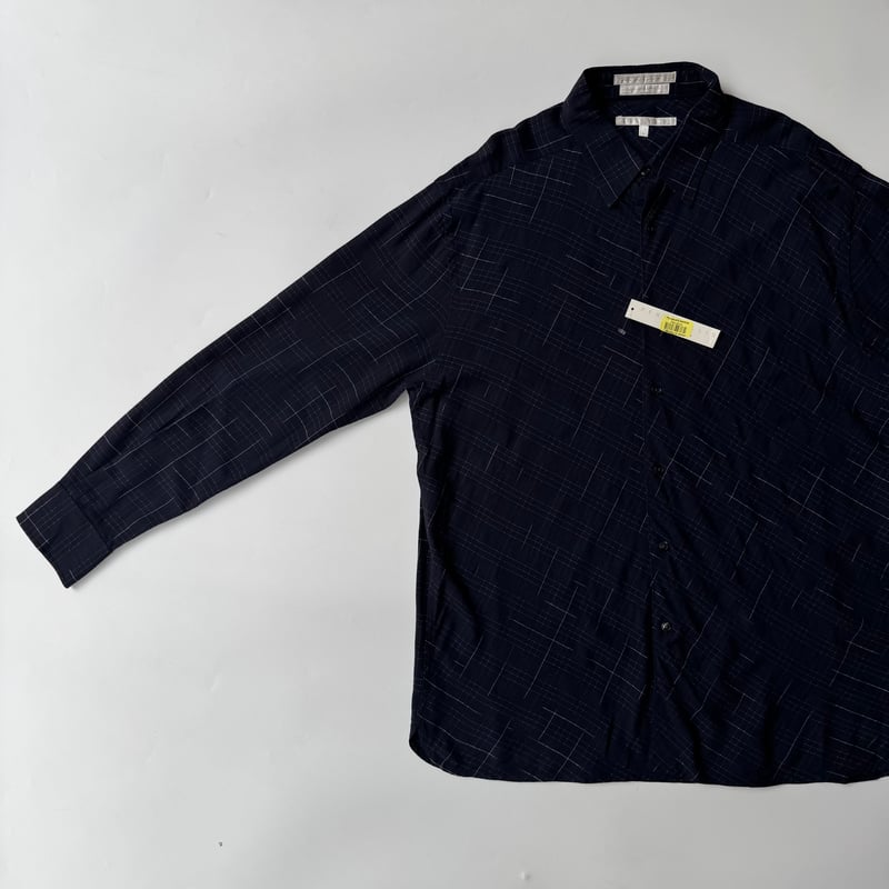 90s PERRY ELLIS design plaid viscose L/S shirt