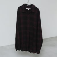 90s Perry ellis plaid pattern rayon L/S shirt