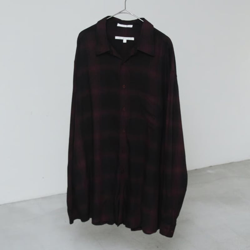90s PERRY ELLIS レーヨンシャツ チェックシャツ ブラック 90s Perry ellis plaid pattern rayon L/S shirt |