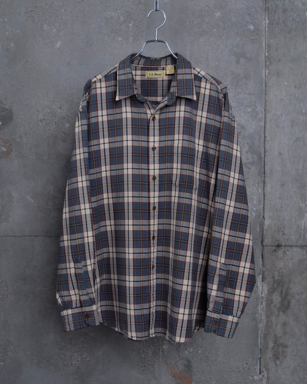 80’s L.L.bean plaid cotton/poly shirt