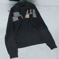 wool/cashmere design polo knit sweater