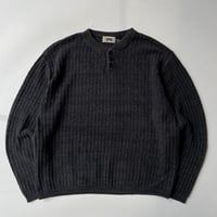 Haggar henley neck cotton×acryl knit