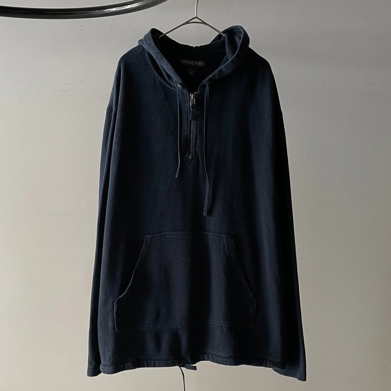 Structure cotton knit hoodie ″Navy″｜ストラクチャー