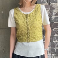 flower cutwork lace vest