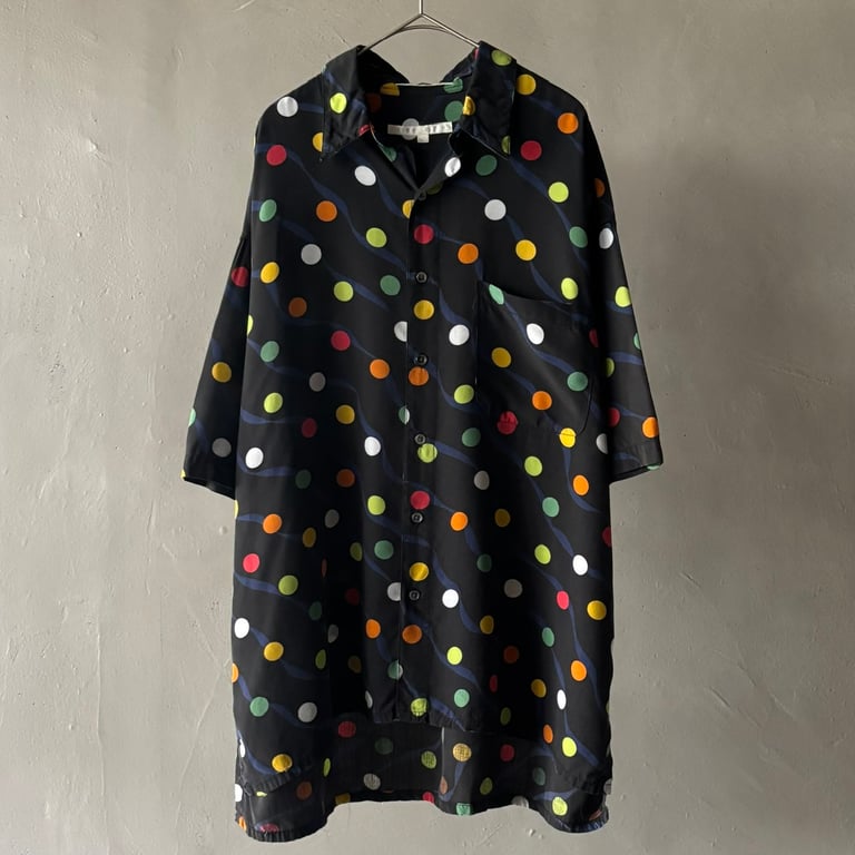 90s~ Perry ellis rayon dot shirt｜ペリーエリス