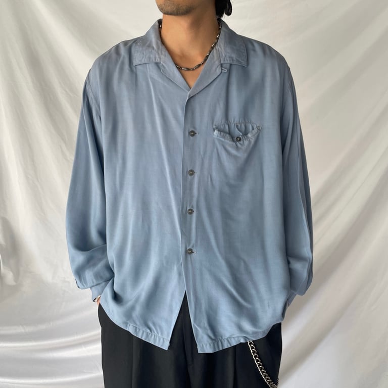 60s McGregor rayon open collar shirt