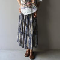 tiered floral rayon skirt