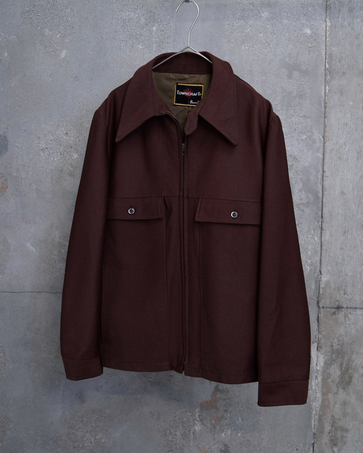 70's TOWNCRAFT jacquard polyester zip up jacket