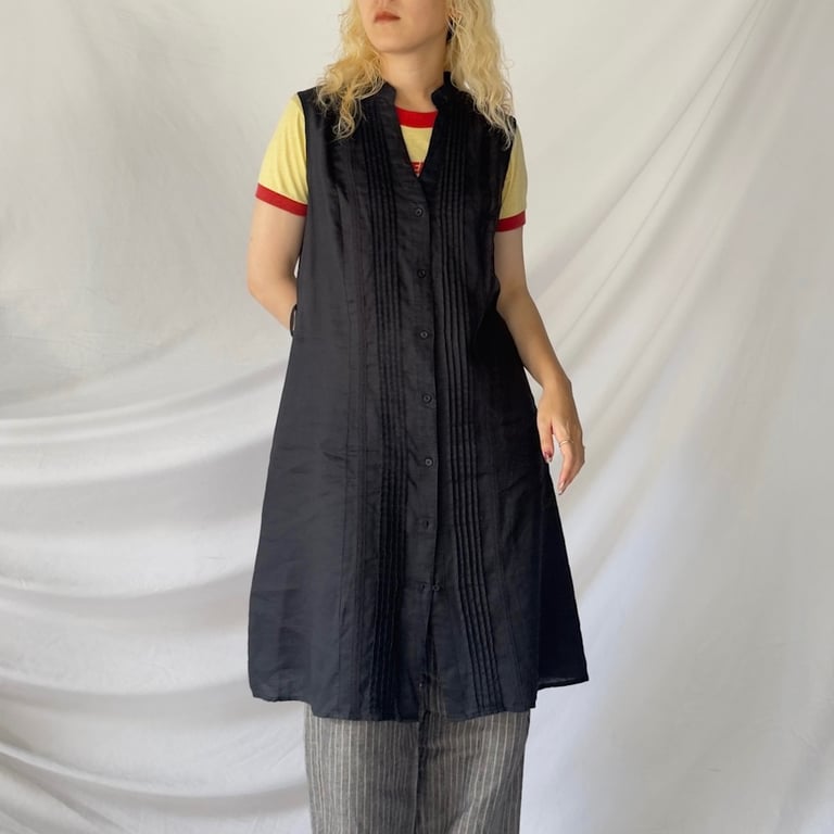 linen N/S shirt one-piece