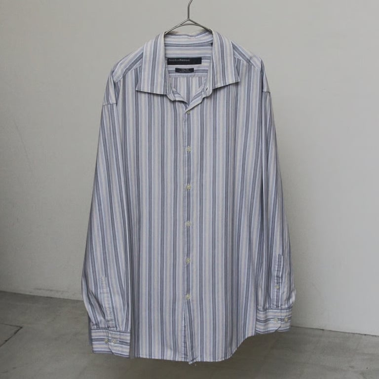 00s PERRY ELLIS PORTFOLIO stripe pattern dress shirt "city fit"