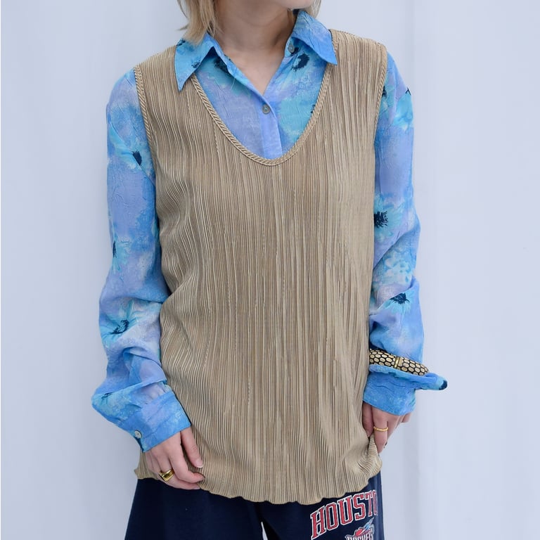 pleated tank top "gold"