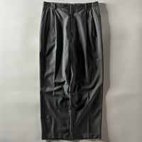 90’s~ Straight silhouette stripe pattern tuck slacks