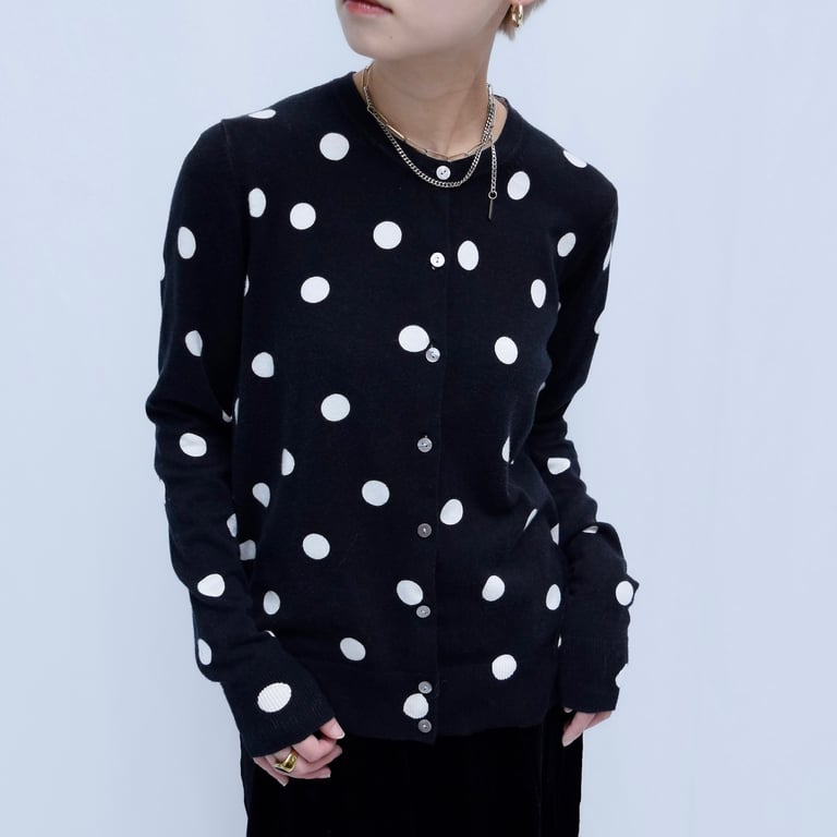 カーディガン（a. new day polka dot knit cardigan）