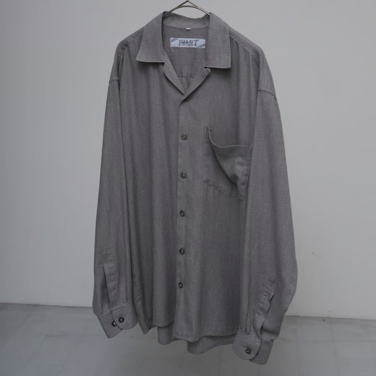 90s Pilot cotton open collar L/S shirt