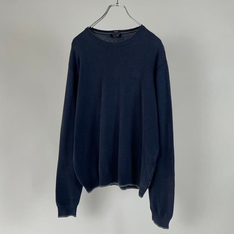 ARMANI JEANS cotton/wool logo knit