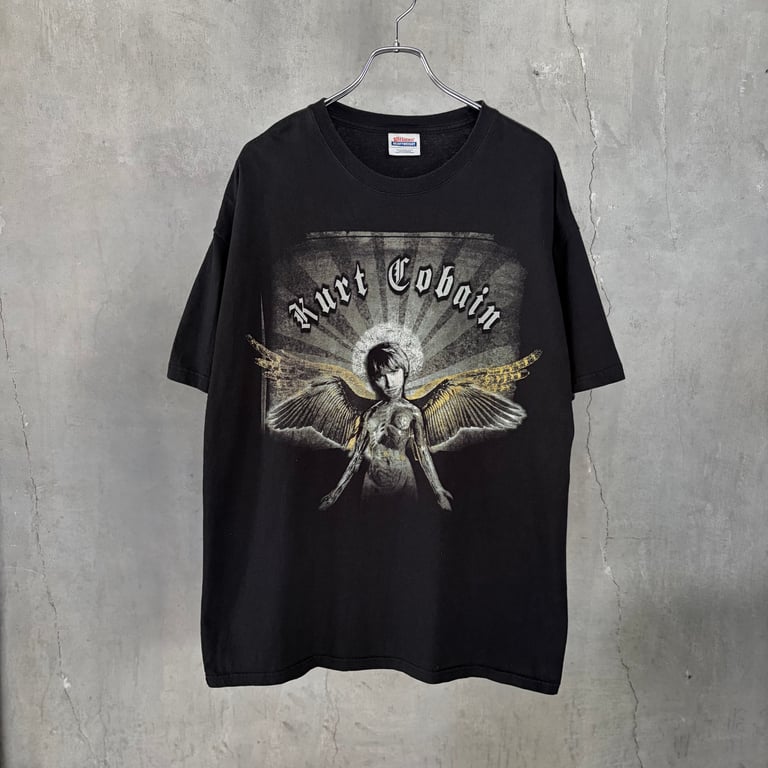 ~00s Kurt Cobain memorial print tee "Angel"