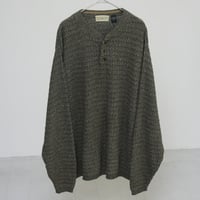 90s melange henry neck knit sweater