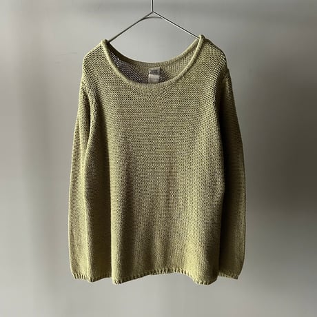 Boat neck mesh knit sweater