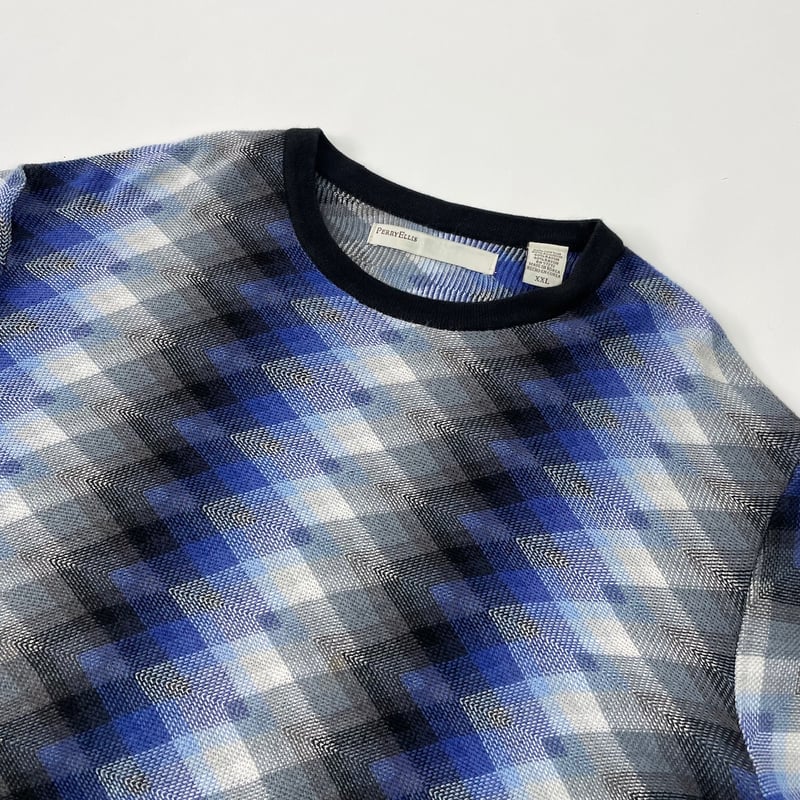 希少 薄手 90s perry ellis グラデーション ニット カットソー 90s~ PERRY ELLIS all pattern cotton knit | sui