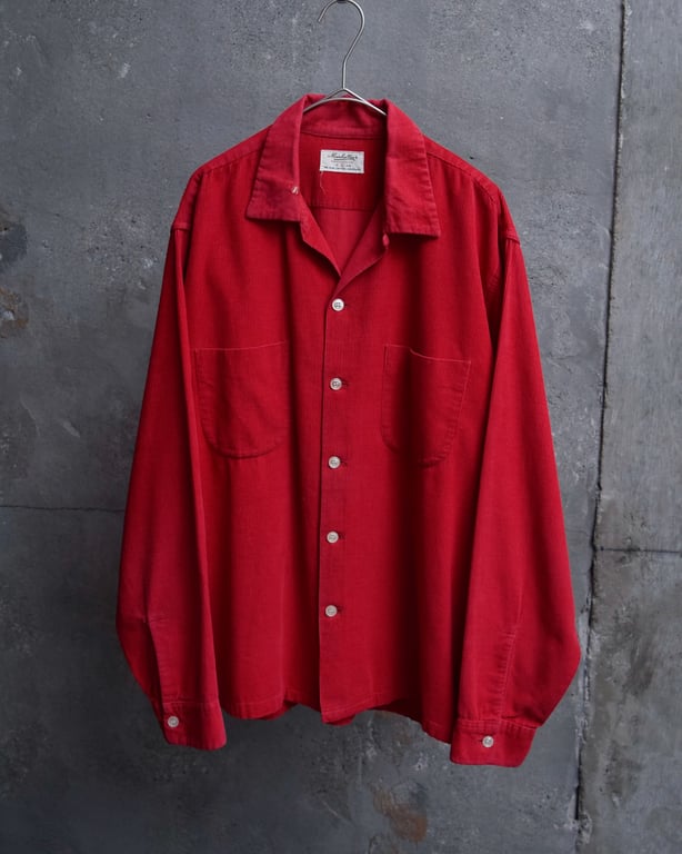 60年代 開襟シャツ（60’s Manhattan open collar corduroy shirt）