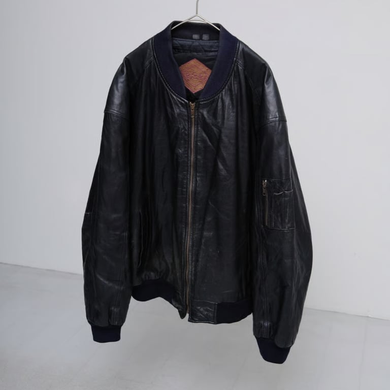 90年代 レザージャケット（90s MA-1 type leather jacket）