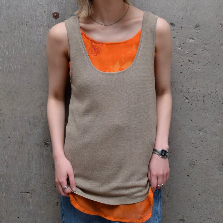 BANANA REPUBLIC linen/rayon knit tanktop｜バナナリパブリック