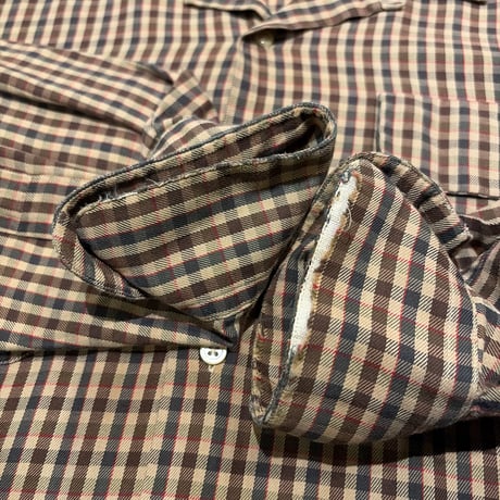 90s Ralph Lauren “MAXSTEAD” plaid open collar shirt