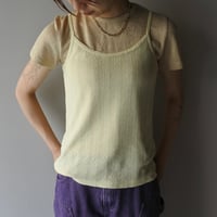 Openwork knitting color camisole