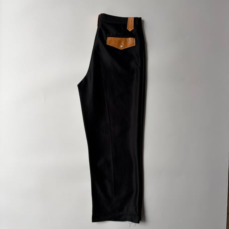 WESTERNER Leather switching wide slacks