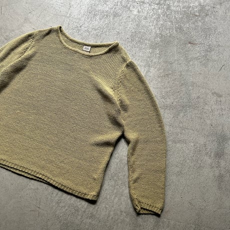 Boat neck mesh knit sweater