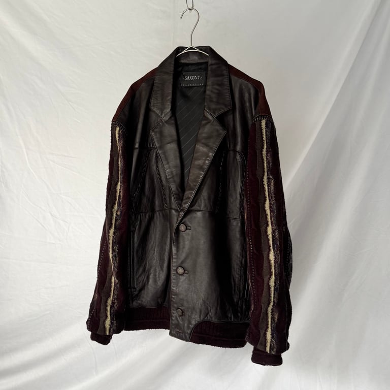 1980s〜 SAXONY switching leather tailored jacket