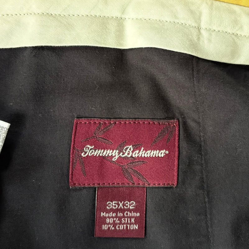 Tommy bahama silk×cotton 2tuck slacks “black” |