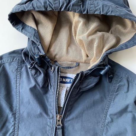 90s OLD NAVY cotton×nylon anorak "Navy"
