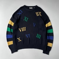 90s pierre cardin number design ramie/cotton knit