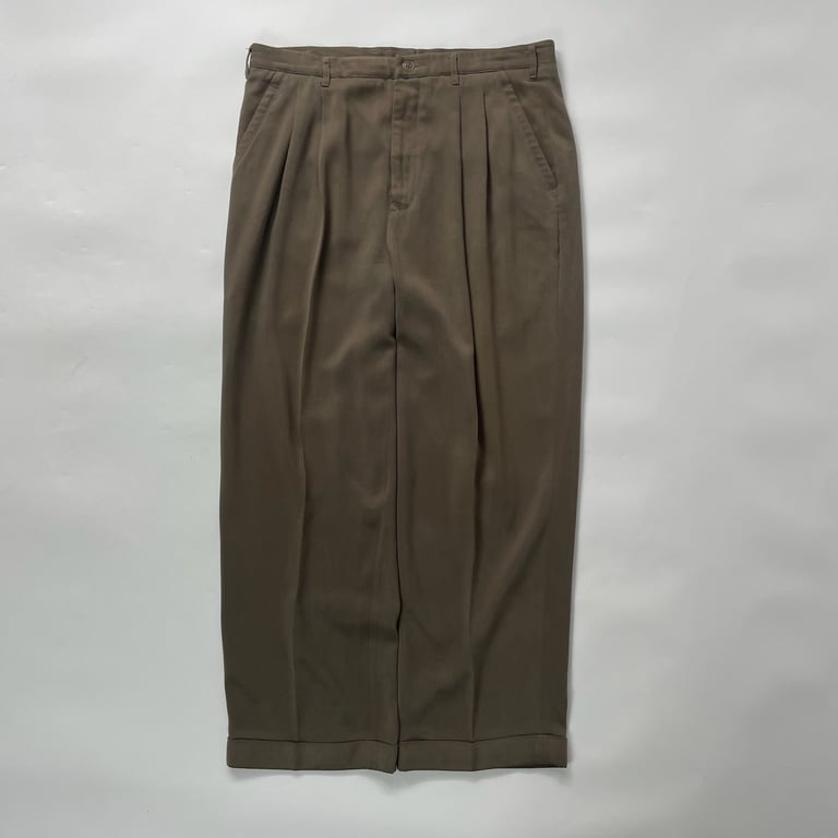 90s~ silk wide 2tuck slacks