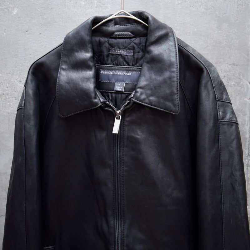 00's PERRY ELLIS PORTFOLIO lambskin leather jac