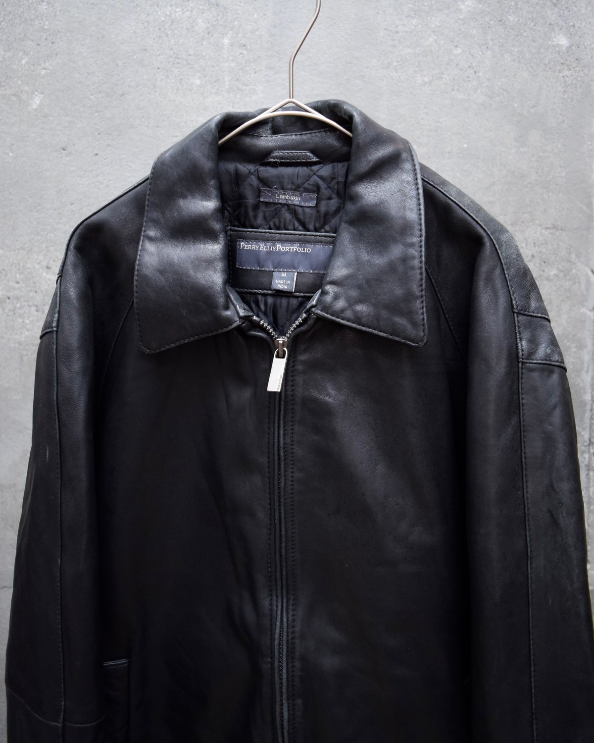 00's PERRY ELLIS PORTFOLIO lambskin leather jac