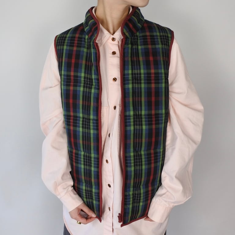 Pendleton plaid pattern down vest