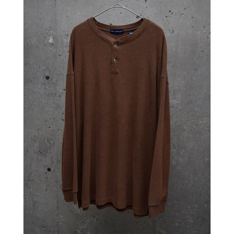 90年代 ロンT（90’s~ JOHN ASHFORD cotton waffle kniting cut sew）