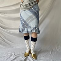 plaid pattern frill skirt