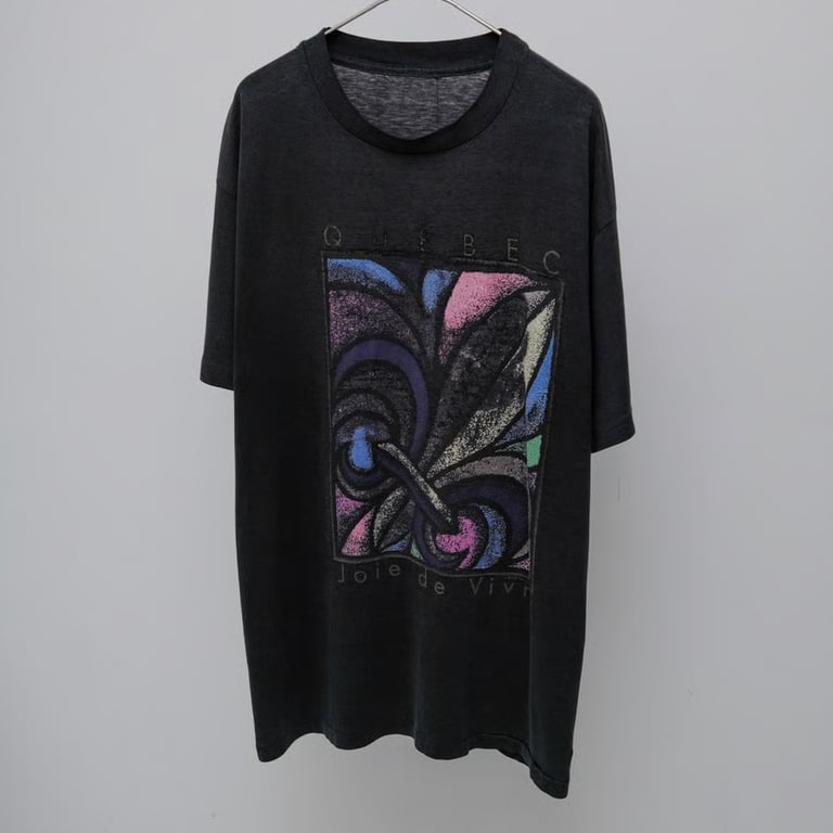 ~90s "QUEBEC" art print souvenir T-shirt