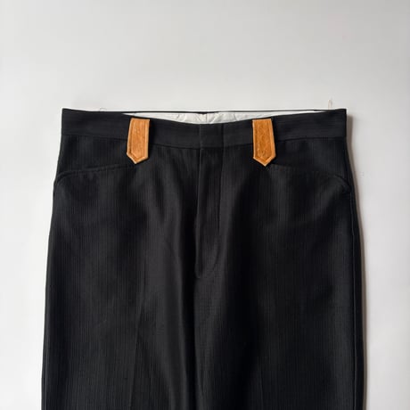 WESTERNER Leather switching wide slacks