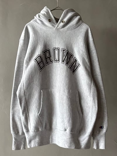 90年代 チャンピオン パーカー（90s Champion reverse weave college print sweat hoodie “Brown”｜チャンピオン）