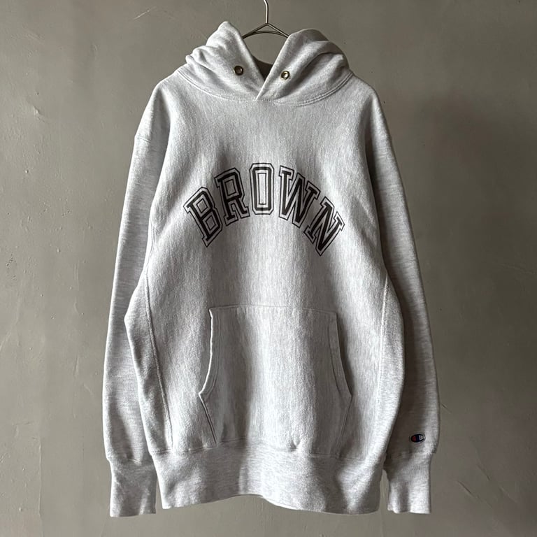 90s Champion reverse weave college print sweat hoodie “Brown”｜チャンピオン