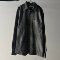 90s MARCA plaid pattern polyester L/S shirt