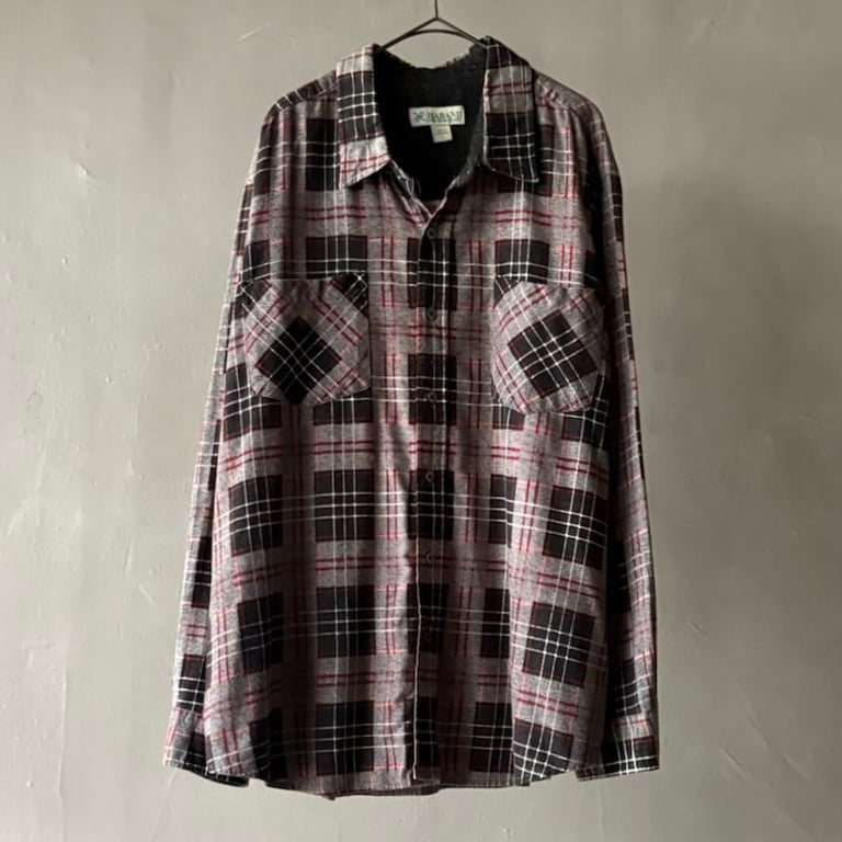 80s~ Haband print flannel shirt